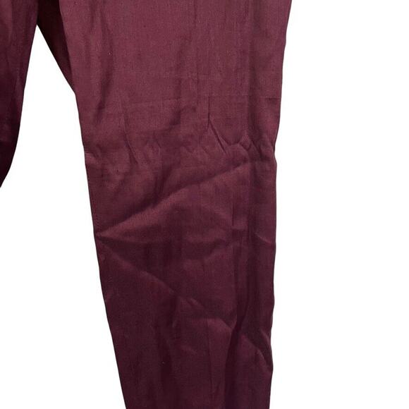 Ann Taylor Loft Marisa Ankle Linen Cotton Blend Plum Stretch Pants NWT sz 4 - Picture 6 of 16